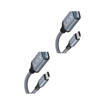 3.0 To Type-c Çevirici Dönüştürücü 60w Hızlı Şarj Desteği 15 Cm Kablolu Otg İle Uyumlu Gri Ottca-01 Ikili Pak
