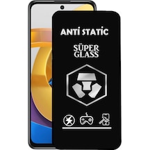 Xiaomi Poco M4 Pro ile Uyumlu Tam Kaplayan Anti Statik Dayanıklı Süper Cam Ekran Koruyucu