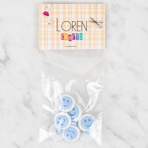 Loren Crafts 8 Li Mavi Gülen Yüz Düğme - 632