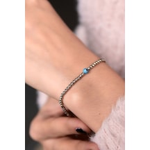 Papatya Silver 925 Ayar Gümüş Rodyum Kaplama Dorika Toplu Nazar Göz Bileklik