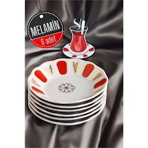Melamin Çay Tabağı 6 Adet Açık Beyaz