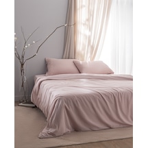 Madame Coco Loris King Size %100 Pamuk Nakışlı Nevresim Takımı - Pudra Pudra