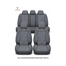 Audi A3 Sedan 2003 Ve Sonrası Uyumlu Altay Bel Destekli Tay Tüyü Oto Koltuk Kılıfı Füme