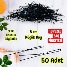 Technow Siyah 5 Cm Küçük Topuzlu Saç Firketesi Toka 0.70 Siyah 50 Adet Siyah
