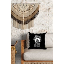 Modern Kız Desenli Çift Yön Dijital Baskılı Dekoratif Kırlent Kılıfı Yastık Kılıfı 39x39cm Çok Renkli