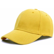 Unisex Şapka Sarı Beyzbol Şapkası Spor Şapka Cırtlı Kep
