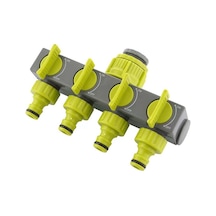 Sones Bahçe Çim Sulama Ab Dişli Musluk Bir Giriş Dört Çıkış Vana Yönlendirici Yeşil Ve Gri