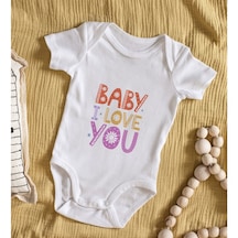 Bitmeyenkartus Bk Kids Baby I Love Tasarımlı Bebek Body Zıbın - Model 1