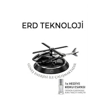 Güneş Enerjili Helikopter Araba Kokusu-kokusu  Araba Süsü Gümüş Siyah
