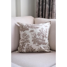 Kahverengi Kırlent Vintage Desenli 45x45 Dekoratif Yastık Kılıfı Kahverengi - 693923132 Kahverengi