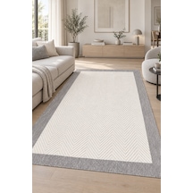 Trama Krem Gri Sisal Görünümlü Modern Polyester Halı, Robot Süpürgeye Uyumlu Kolay Temizlenebilir Mutfak Koridor Halısı Krem/gri