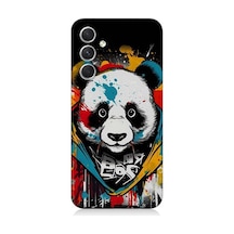 Samsung Galaxy A34 Uyumlu Renkli Boyalı Panda Desenli Silikon Kılıf
