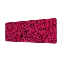 Keith Haring Doodle Desen 40x90 Cm Oyuncu Mousepad Kaymaz Taban Büyük Boy Mousepad
