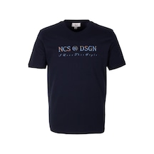 Erkek Tişört Bisiklet Yaka Lacivert Slim Fit %100 Pamuk T-shirt Ncs Jeans 1303 Lacivert