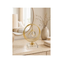 Sleep Nova Gold Halkalı Kristal Küre Dekoratif Masa Aksesuarı