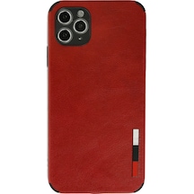 Newface Apple iPhone Uyumlu 11 Pro Max Kılıf Loop Deri Silikon Glblseme - 29 - Kırmızı
