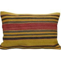 Zehra Abla Halı Yeni El Dokuma Dekoratif Kilim Kırlent Yastık Kılıfı 6661 Çok Renkli