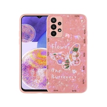 Zore Galaxy A33 5g Kılıf Desenli Sert Silikon Nvth Mumila Kapak - Pink Flower