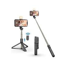 Joyhub Tripod Stand Telefon Tutacağı İle Şarj Edilebilir Kısılabilir Selfie Çubuğu Led Işık Siyah Havalandırma 5hfqym