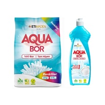 Aquabor Çamaşır Deterjanı Renkliler İçin 6 Kg 40 Yıkama+ 1 Adet Aquabor Bulaşık Deterjanı Diğer