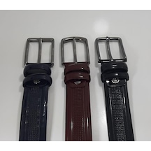 Fiyra 3991 Rugan Üst Sınıf Hakiki Deri Lazer İşlemeli Erkek Kemer Bordo