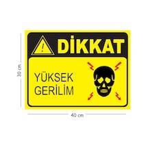 Metal Dikkat Yüksek Gerilim 2 30x40 Cm A3 Uyarı İş Güvenliği Levhası