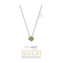 Created Tourmaline Taşlı Clarit Serisi 8 Ayar Beyaz Altın Kolye Beyaz