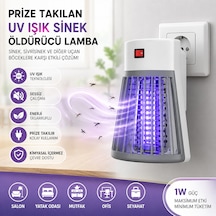 Uv Işık Sinek Öldürücü Lamba - Priza Takılan Sinek Kovucu Gece Lambası Sivrisinek Karşıtı Cihaz