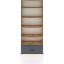 Arges Dolap 5 Raflı Tek Çekmeceli 88x30x221 Çam-antrasit Atlas Çam