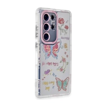 Newface Samsung Uyumlu Galaxy S23 Ultra Kılıf Reflexion Desenli Kapak - Desen 8 Çok Renkli