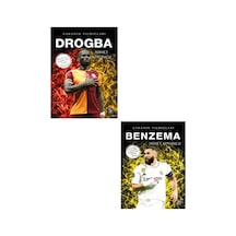 Drogba - Benzema Sahanın Yıldızları Büyük Poster Sticker Futbolcu Kartı Hediyeli 2 Kitap