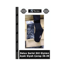 Terrien Delux Serisi Stil Giyimn Ayak Siyah Çorap 36-39