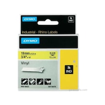 Dymo Rhinopro Renkli Vinil Şerit 19Mmx5.5M Sarı/Siyah 18433