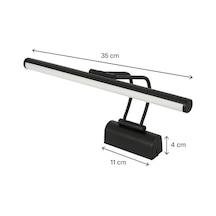 Siyah Kasa Led Flüt Resim Aplik 6w 3200k Gün Işığı 35cm Duvar Tipi Ayna/tablo Üstü Dekoratif Işık Ip20 İç Mekan Kullanım Acı Kahve