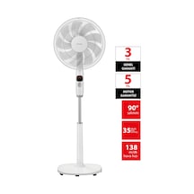 26 Hız Kademesi Ultra Sessiz Motor 9 Kanatlı Kumandalı Vantilatör F-dse70cıs W