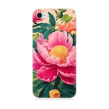Apple Uyumlu iPhone 7 Pembe Çiçekler Desenli Silikon Kılıf
