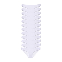 Hubrendy Tedarik 12 Adet Süper Eko Set Likralı Kadın Slip Külot Beyaz Çok Renkli