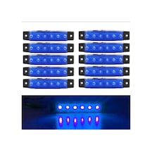 Parmak Led 12-24 Volt Çalışma Özelliği Su Geçirmez 10 Adet Mavi