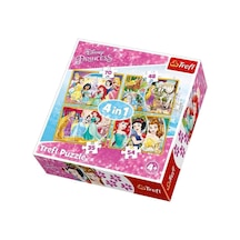 Çocuk Puzzle Happy Day Of Princesses/disney Prin 35+48+54+70 Parça 4 İn 1 Puzzle Standart