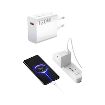 Lvsqvr Type C Yüksek Hızlı Şarj Aleti Beyaz 120w Ultra Uzun Ömürlü Şarj Kablosu