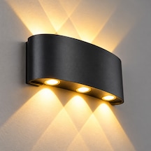 Haiti Siyah Kasa 12 Watt Aplik Amber Işık Yönü İle Modern Tasarım Siyah Amber Siyah