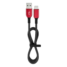 15 Watt 3a Usb-a To Type-c 1.2m Hızlı Şarj Kablosu Kırmızı Fc36 Tdrtr
