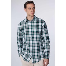 Tudors Slim Fit Uzun Kollu Dar Kalıp Kareli Keten Doku Yazlık Erkek Gömlek-30480-çok Renkli Çok Renkli
