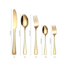 Novahub Altın Paslanmaz Çelikten Yemek Kaşığı Seti, 5 Parça, Mutfak Kesme Aletleri Seti, Bıçak, Çatal Bıçak Çatal Bıçak Kaşık Tk. 56882859 Altın Altın