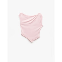 Koton Kolsuz Drapeli Asimetrik Bluz Pembe 5sal30121ık Gül