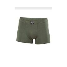 Anıt 1271 Erkek Likralı Düz Pamuklu Boxer Tekli Haki