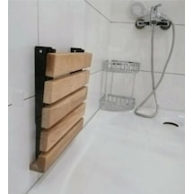 Medikaltec Katlanır Duş Taburesi - Doğal Ahşap Katlanır Banyo Oturağı