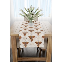 Turuncu Çoklu Etnik Fil Desenli Runner 40x220cm Turuncu