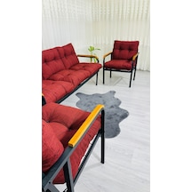Madame Home Defne Balkon, Bahçe, Cafe - Metal Kanepe Koltuk Takımı - 3+1+1 Bordo Madame Home Defne Balkon, Bahçe, Cafe - Metal Kanepe Koltuk Takımı - 3+1+1 Bordo