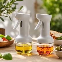 2 Li 280 Ml Cam Sprey Yağlık Seti, Tetikli Püskürtmeli Yağ Ve Sirke Şişesi, Salata Mutfak Ve Airfryer Kullanımına Uygun Çok Renkli